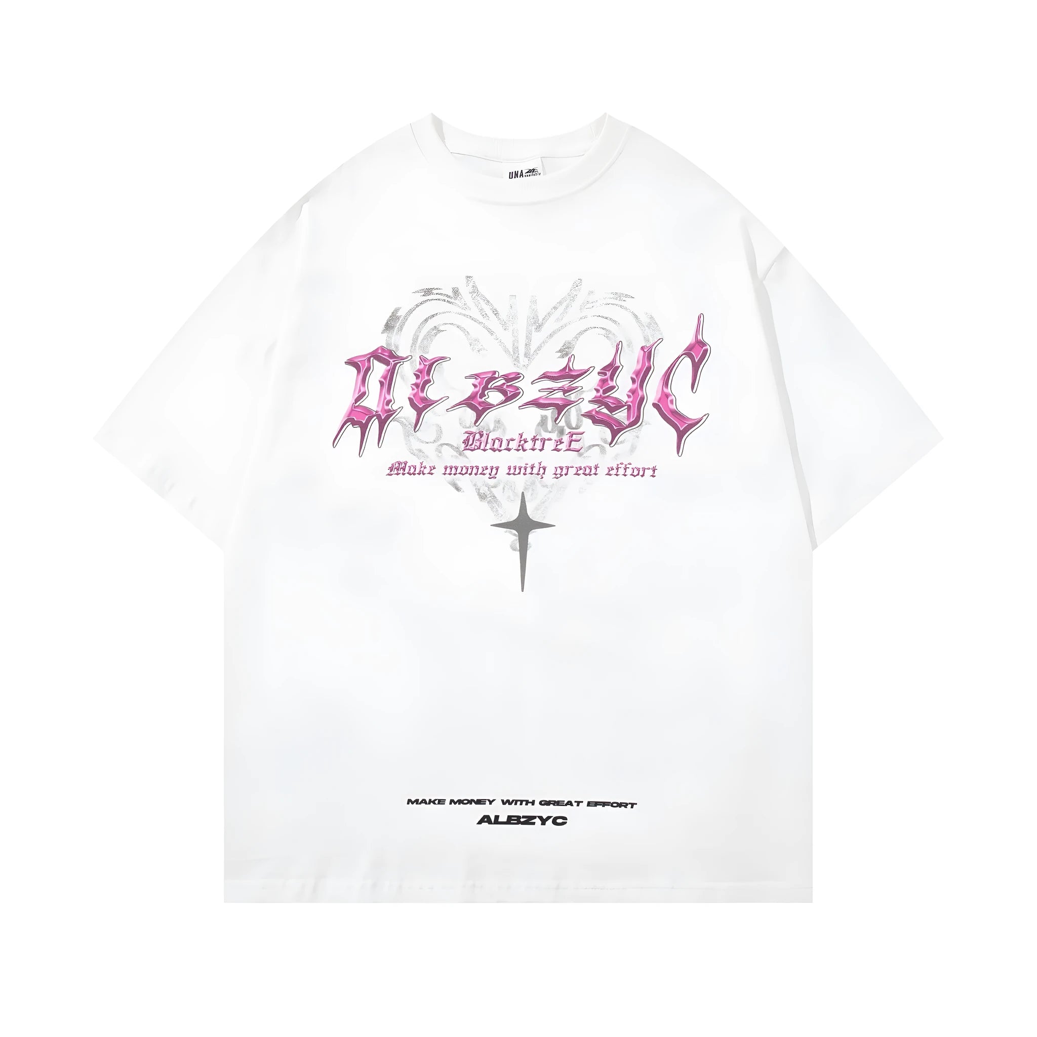 Men's black cotton t-shirt with retro printed design showing loose fit and short sleeves