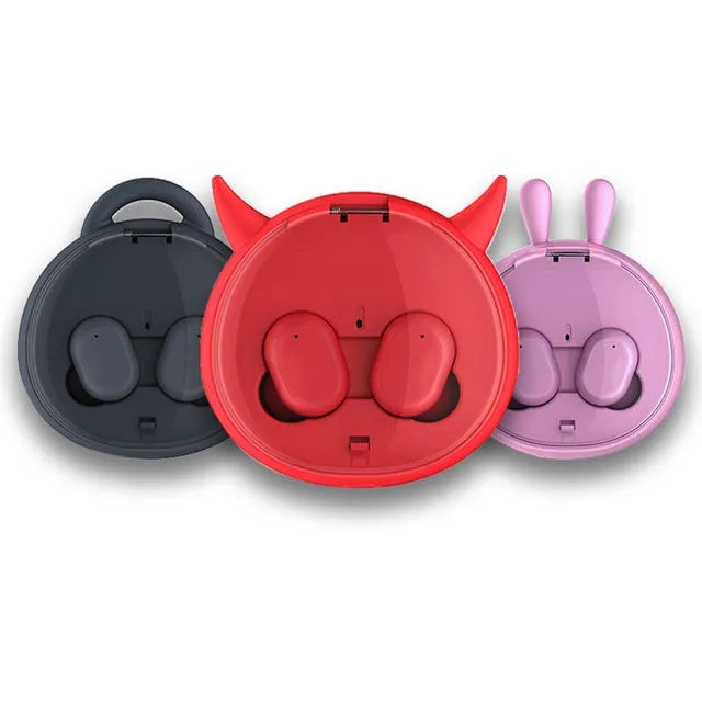 Wireless Bluetooth headset 5.0 stereo earplugs in black pink red with battery display