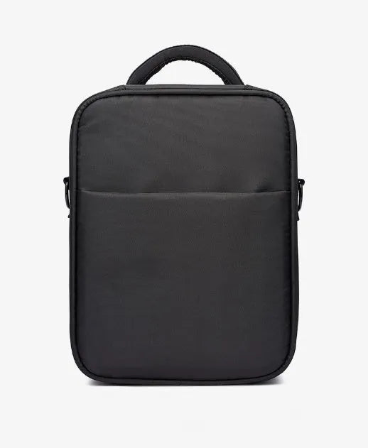 Black Oxford fabric men's messenger shoulder bag showing dimensions