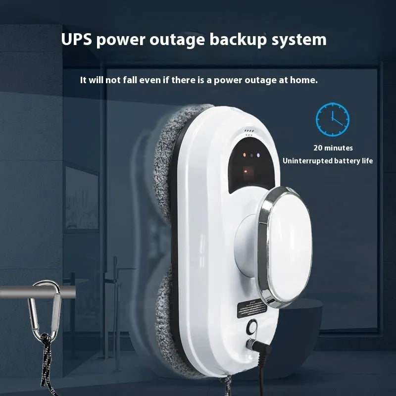 White full-automatic high altitude cleaning machine with remote control and cleaning cloths