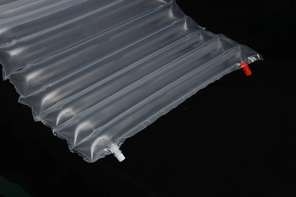 Transparent outdoor inflatable airbed measuring 200cm long by 60cm wide.