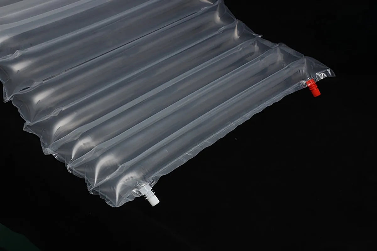 Transparent outdoor inflatable airbed measuring 200cm long by 60cm wide.