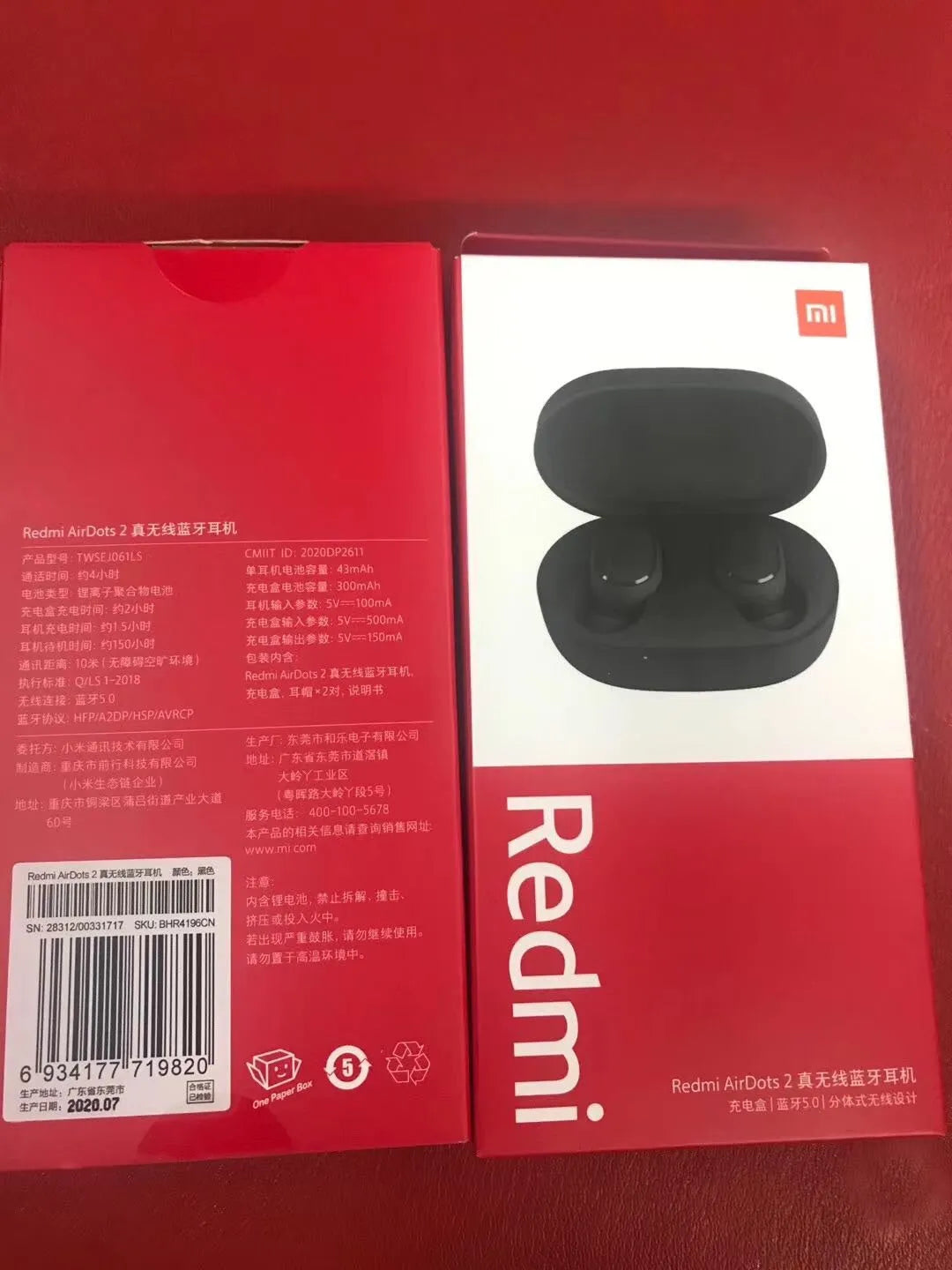 Redmi AirDots 2 Black true wireless earbuds and charging case