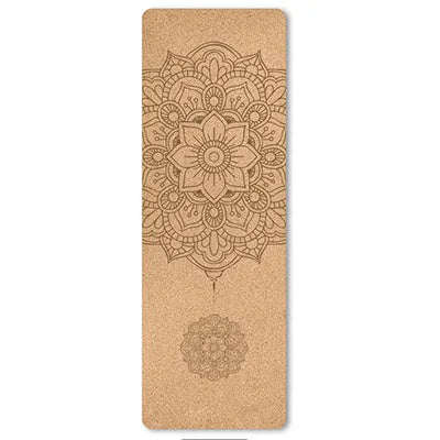 Portable cork yoga mat 183x61cm non-slip TPE eco-friendly exercise mat in green colour