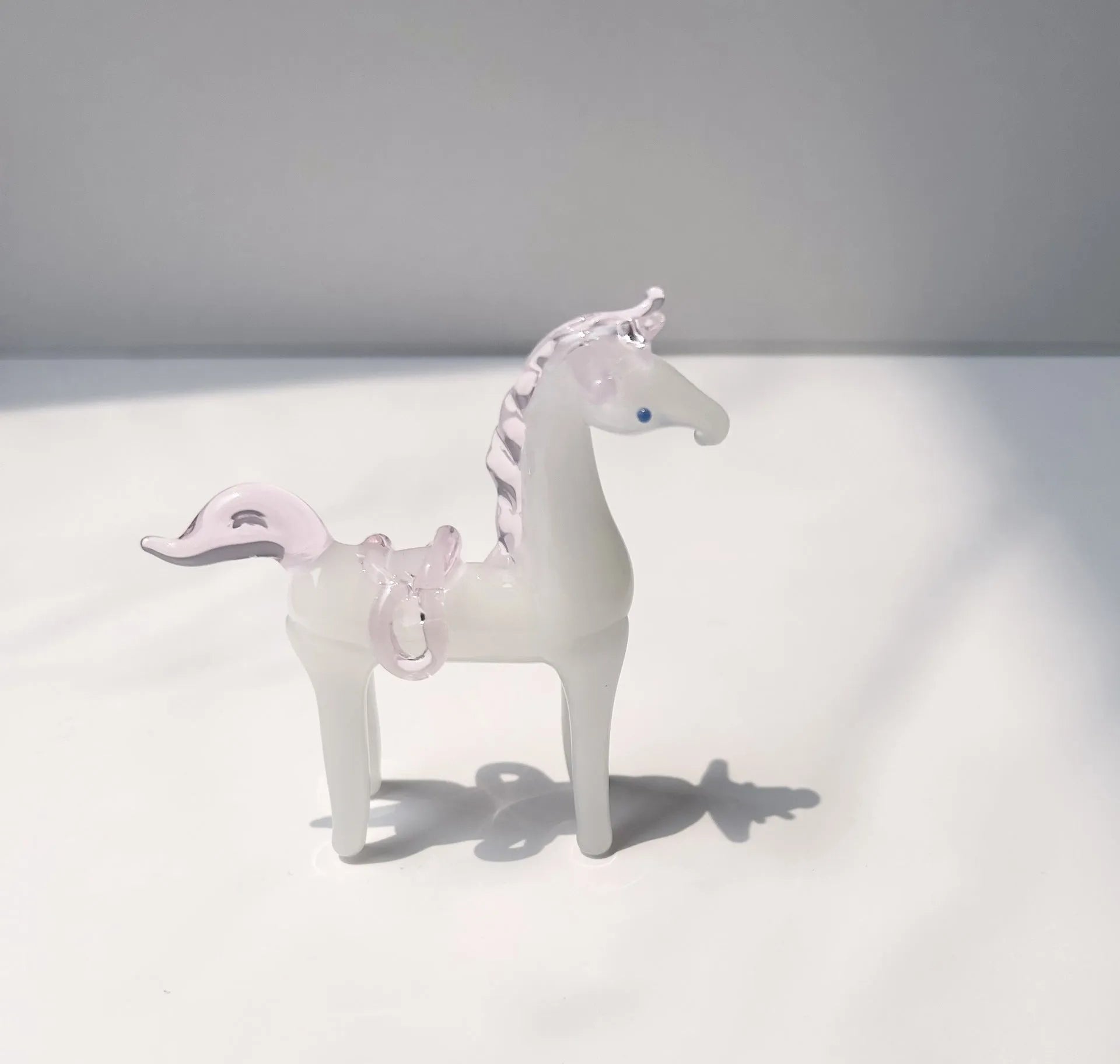 Glazed horse office decoration in modern minimalist style with coloured glaze construction