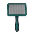 Plastic curved needle dog grooming comb in purple yellow or green, small medium large sizes