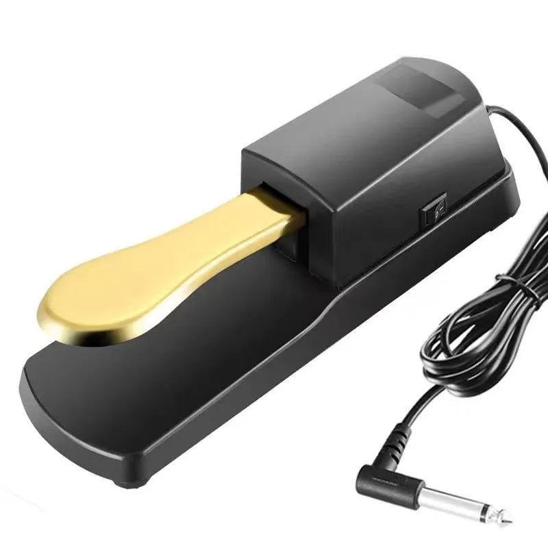 Universal single leg sustain pedal for electronic keyboards made from black ABS plastic