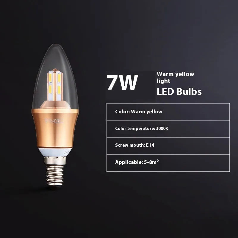 Household E14 E27 LED screw bulb with three colour options and rechargeable lithium battery