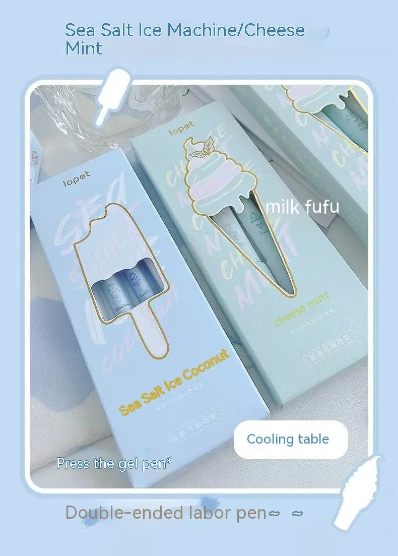 Set of four double-headed highlighters with 0.5mm fine tips and chisel tips in neutral colours.