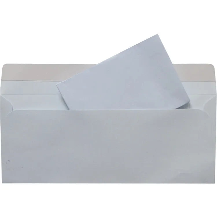 Blue self-adhesive confidential security envelope showing tamper-evident design and 105x240mm dimensions