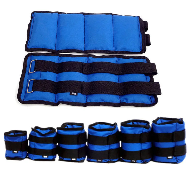 Pair of Oxford cloth legging sandbags for running and track and field weight training.