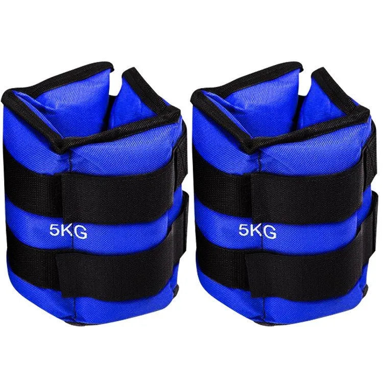 Pair of Oxford cloth legging sandbags for running and track and field weight training.