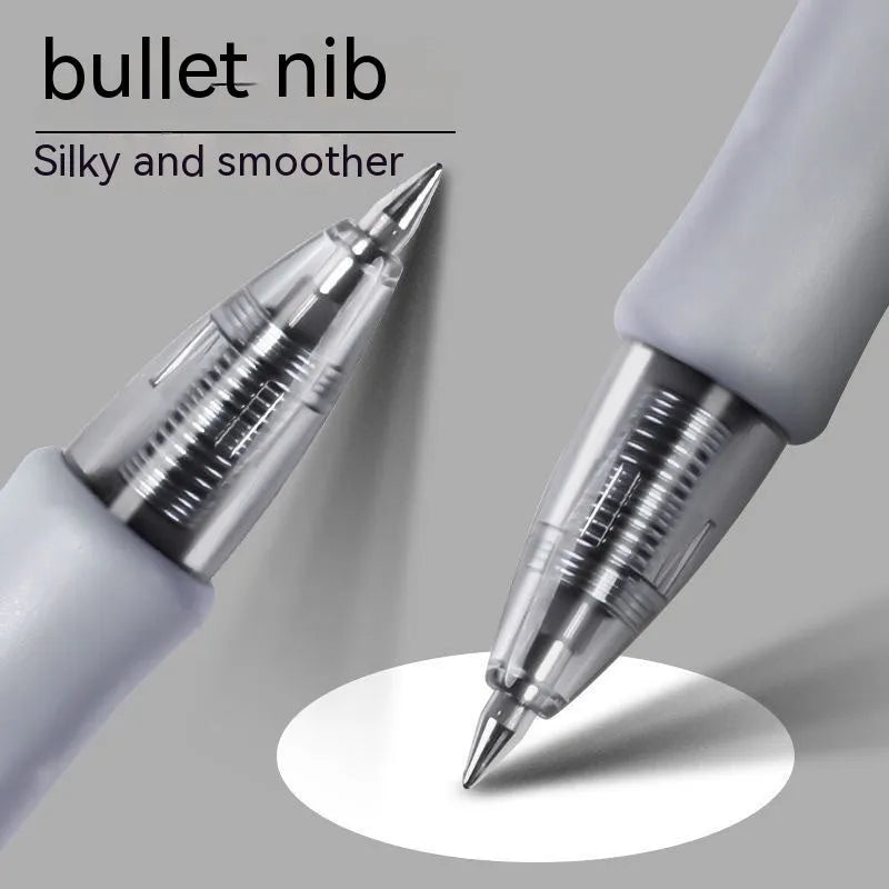 Fashion Personality gel pen with 0.5mm fine tip, shown in black, blue, and red ink options.