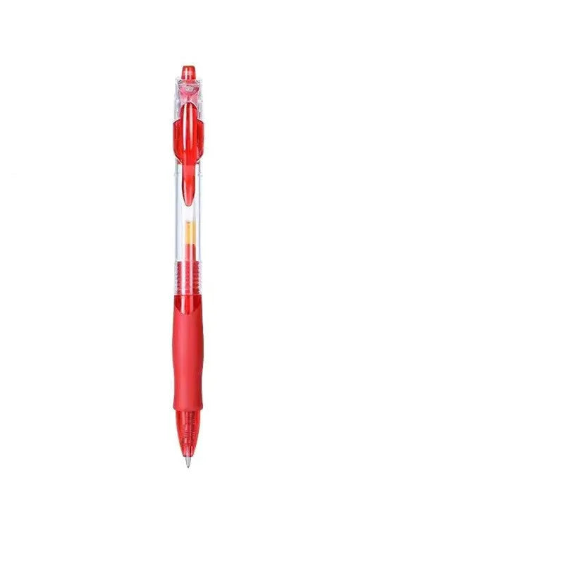 Fashion Personality gel pen with 0.5mm fine tip, shown in black, blue, and red ink options.