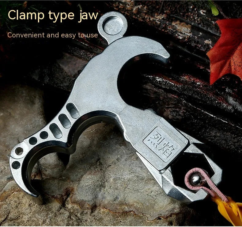 Alloy fishing release aid with two-axis harpoon clip mechanism for spearfishing line control