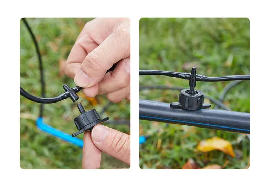 White PE plastic tee water distributor joint for micro spray irrigation systems