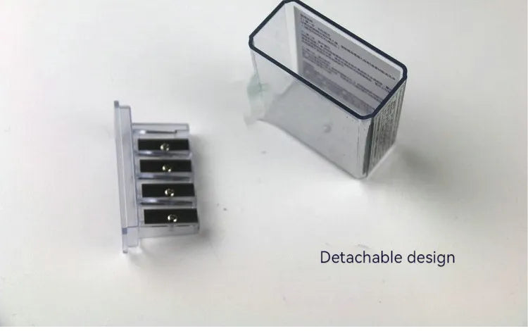 A boxed set containing 288 geometric-shaped, four-hole plastic pencil sharpeners for colouring and sketching.