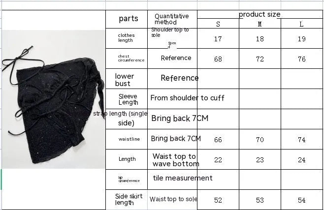Black three-piece bikini swimsuit set with top and shorts on a mannequin
