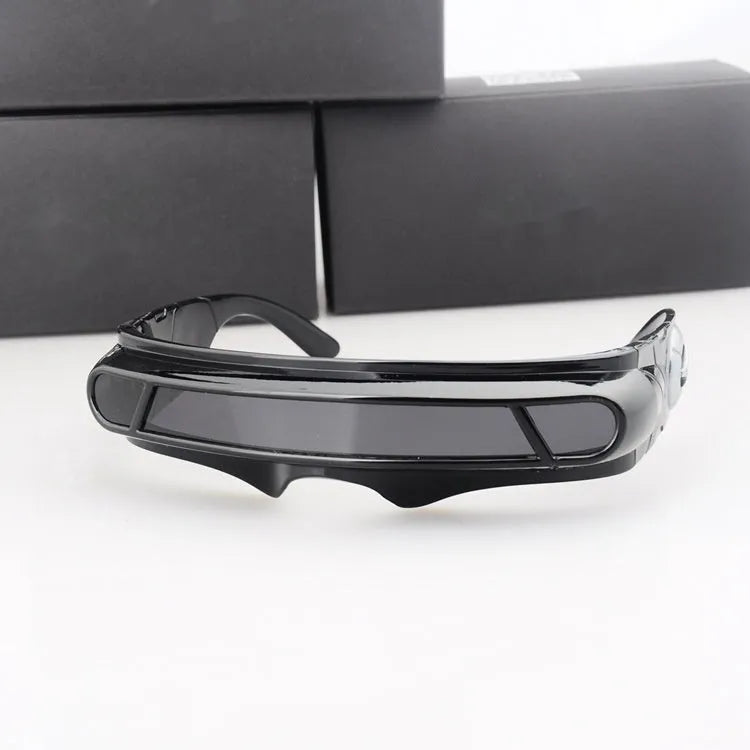 Black full rim sports sunglasses with polarised lenses in grey, red mercury, and blue mercury colour options.
