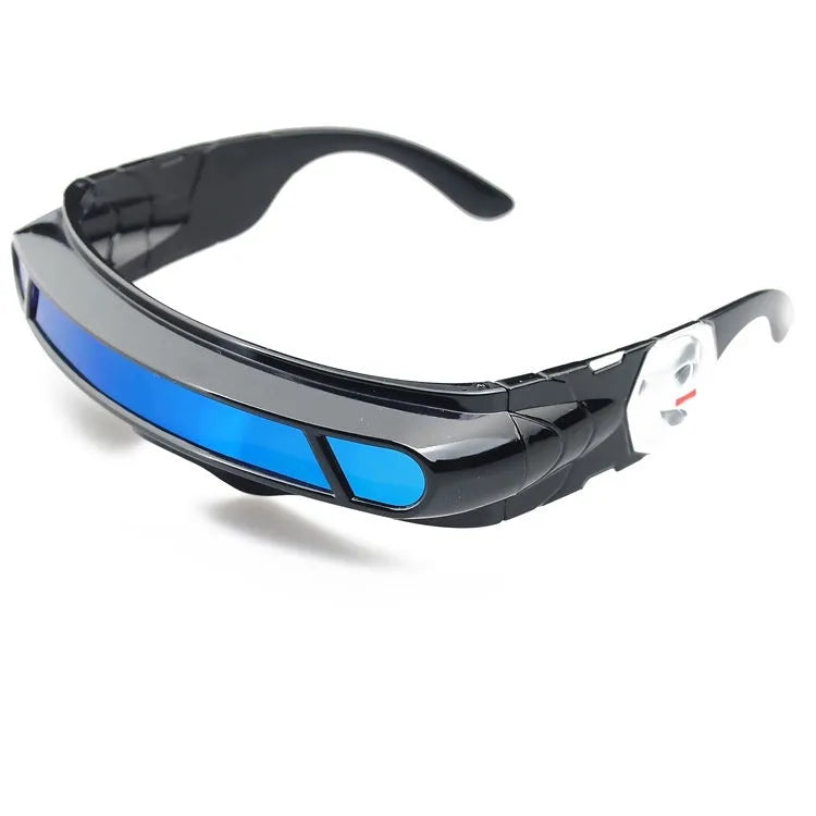 Black full rim sports sunglasses with polarised lenses in grey, red mercury, and blue mercury colour options.