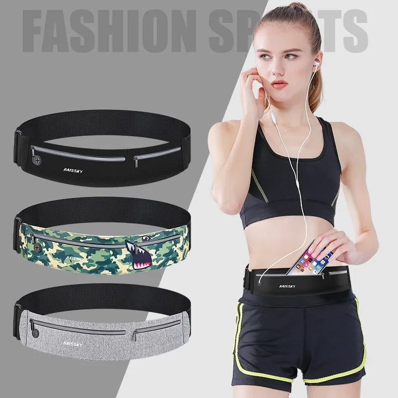 Waterproof 8-inch waist bag in camouflage crocodile colour with chinlon Lycra material