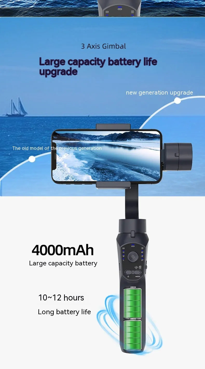 F10 black plastic mobile phone stabilizer handheld gimbal for smartphone video recording