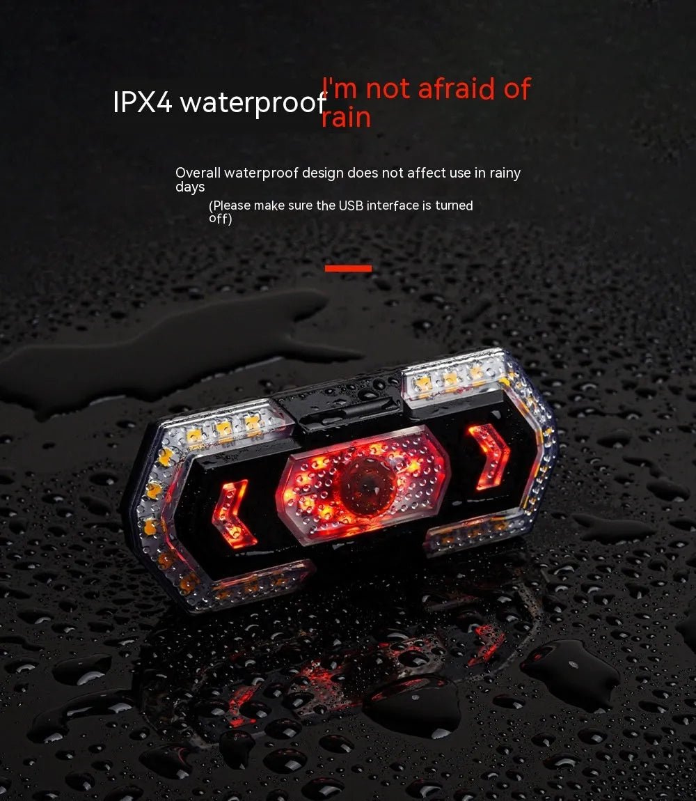 Black wireless remote control car turn signal taillight with USB charging port