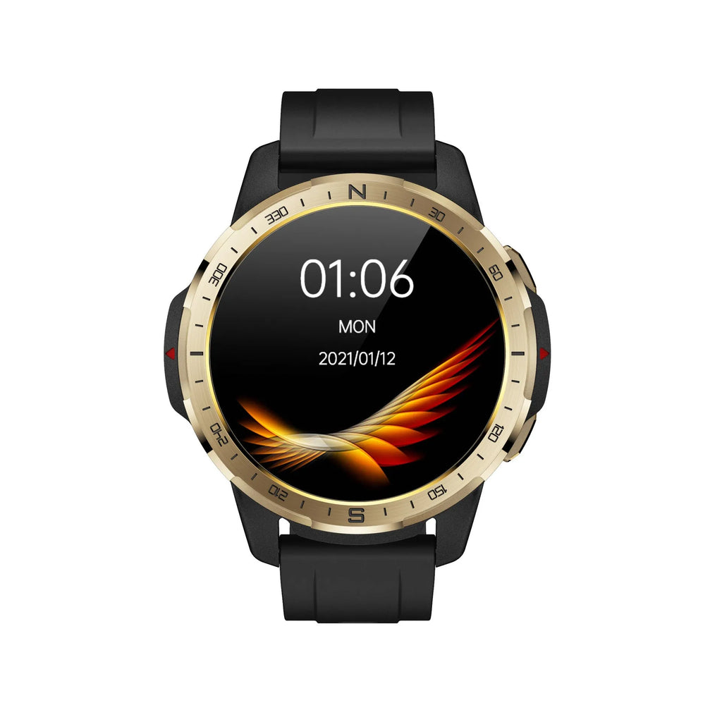 CT08 dual system smart watch in black with 1.6 inch HD TFT screen showing fitness interface