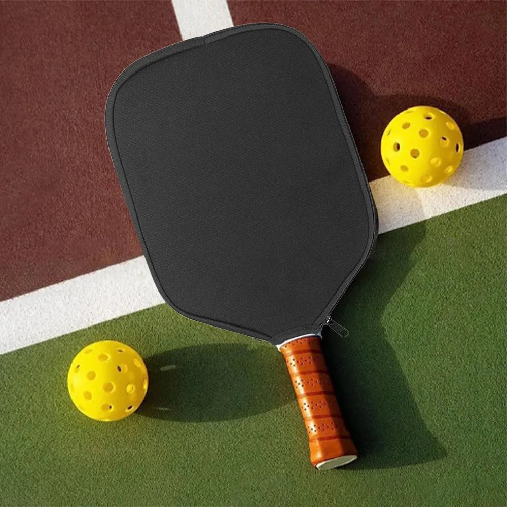Black neoprene protective sleeve for a table tennis racket or paddle.