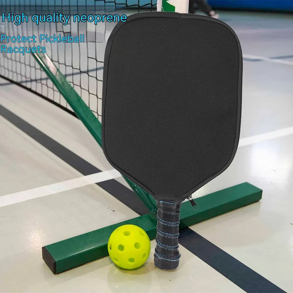 Black neoprene protective sleeve for a table tennis racket or paddle.