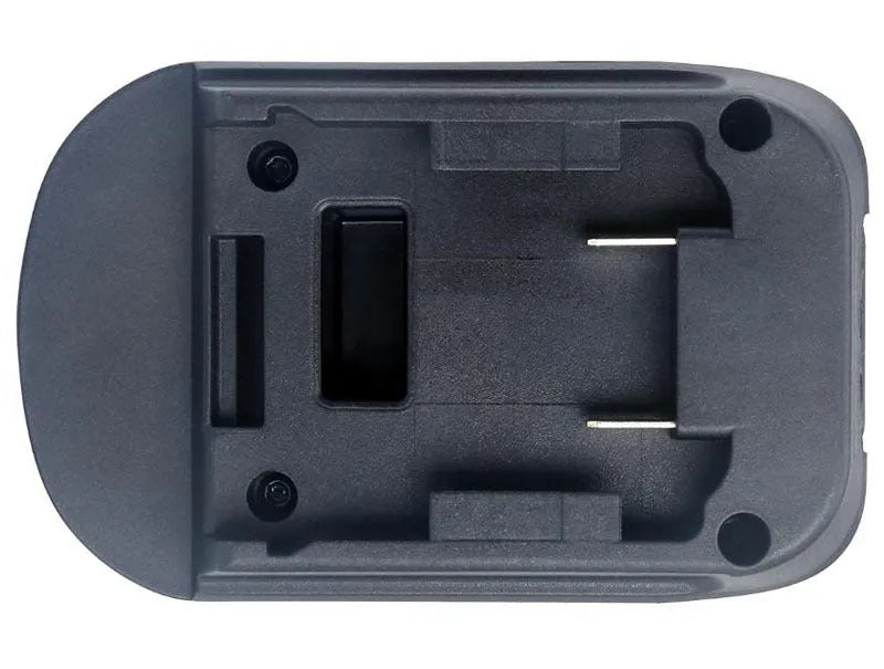 Black Milwaukee to MAKITA battery adapter measuring 125x90x65mm for DM18M tools converting to H99F batteries