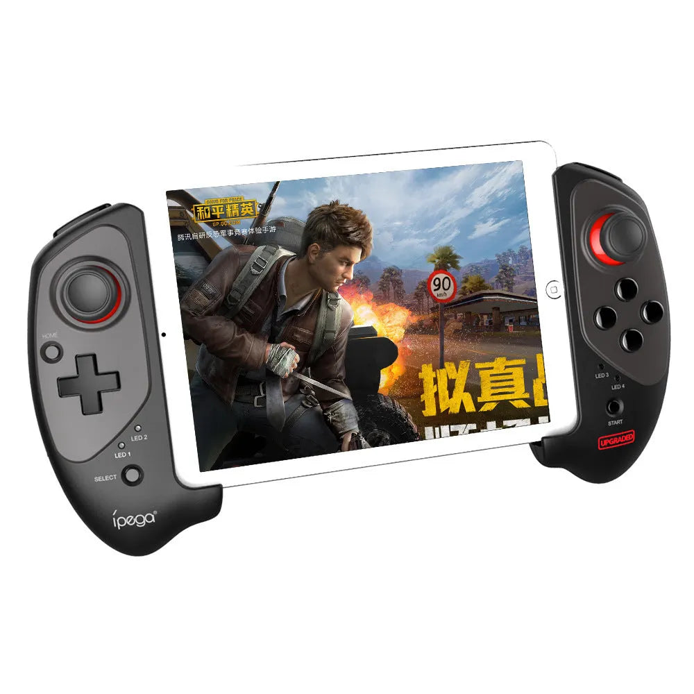 Red ABS plastic telescopic gamepad controller with Bluetooth 4.0 connectivity for Android iOS and PC devices