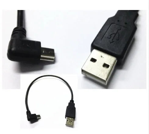 USB Mini 5Pin right angle male to USB 2.0 A male cable, 0.2 metres, for Chromecast