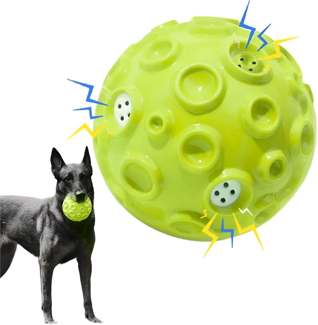 Colourful durable rubber dog toy ball with a bumpy texture for aggressive chewers.