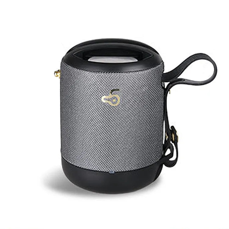 Small waterproof portable Bluetooth speaker in multiple colours with a carry strap.