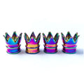 Creative Crown aluminium alloy valve caps, 1.7cm x 1.6cm, 4PCS set in ten colours for tyre valve protection