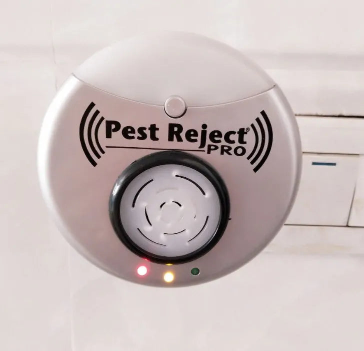 Silver grey intelligent ultrasonic mosquito repellent with compact 10cm size and plug