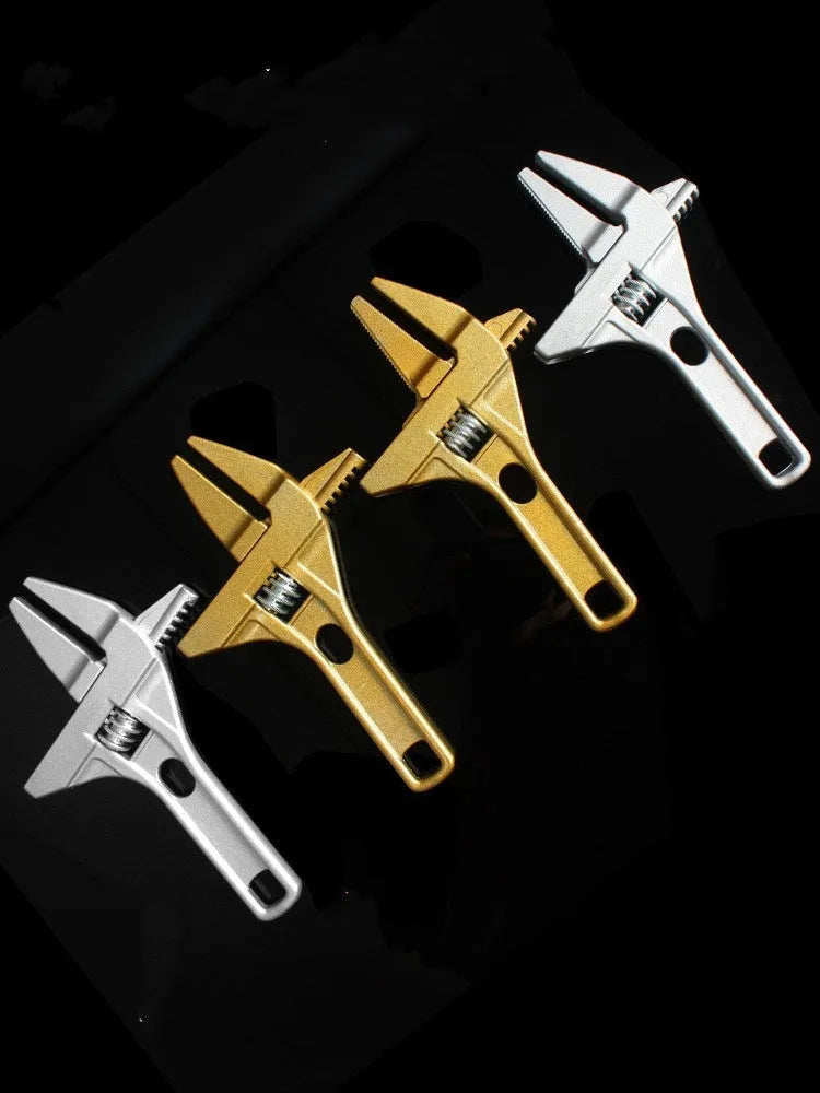 Silver toothless light movable wrench Japanese style with 200mm length and 68mm opening