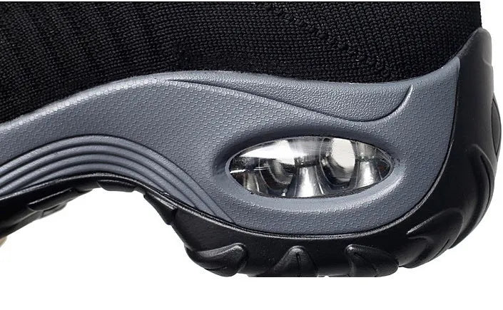 Flying woven rocking shoes with soft MD sole and front strap, shown in black, gray, purple, and camouflage colours
