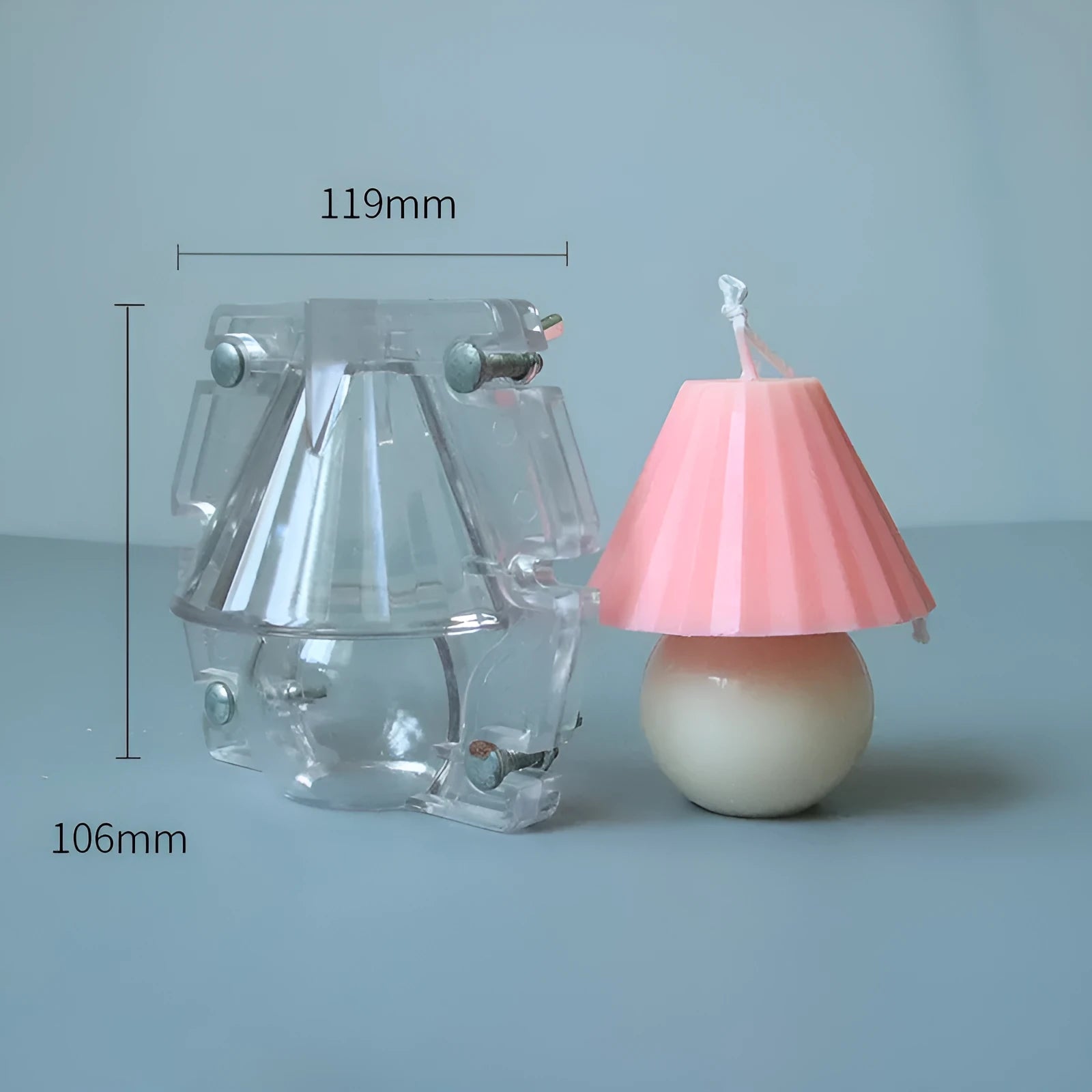 Transparent acrylic small lamp candle mould for homemade scented candles and soaps