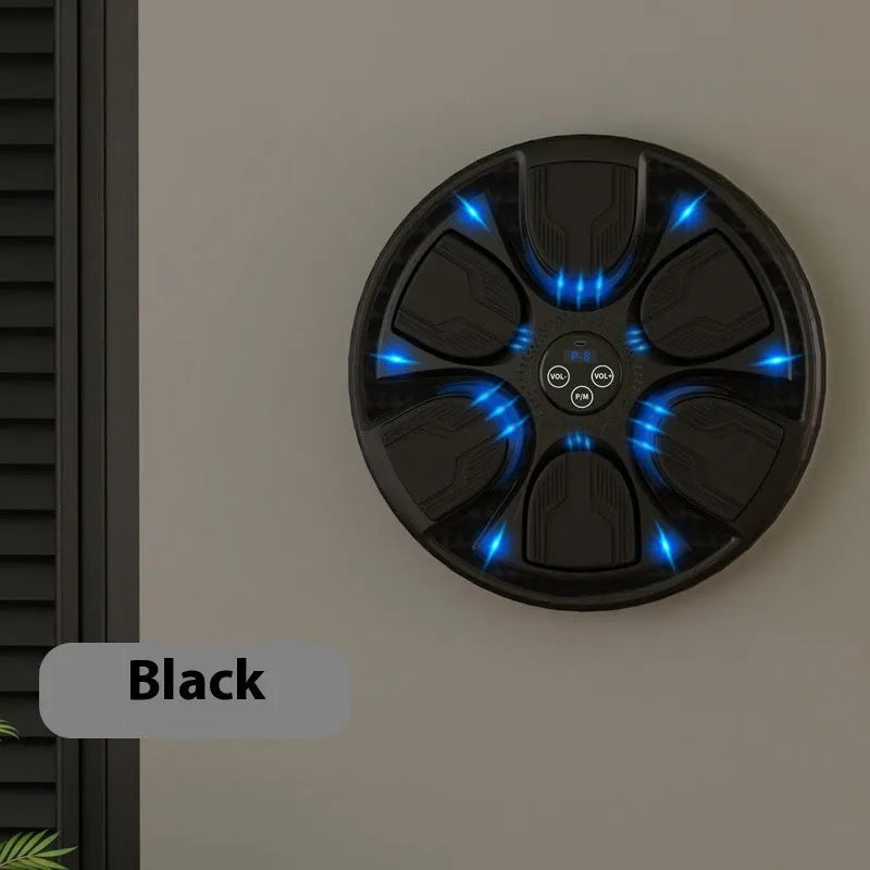 Black leather PP boxing wall target with training gloves for home gym use