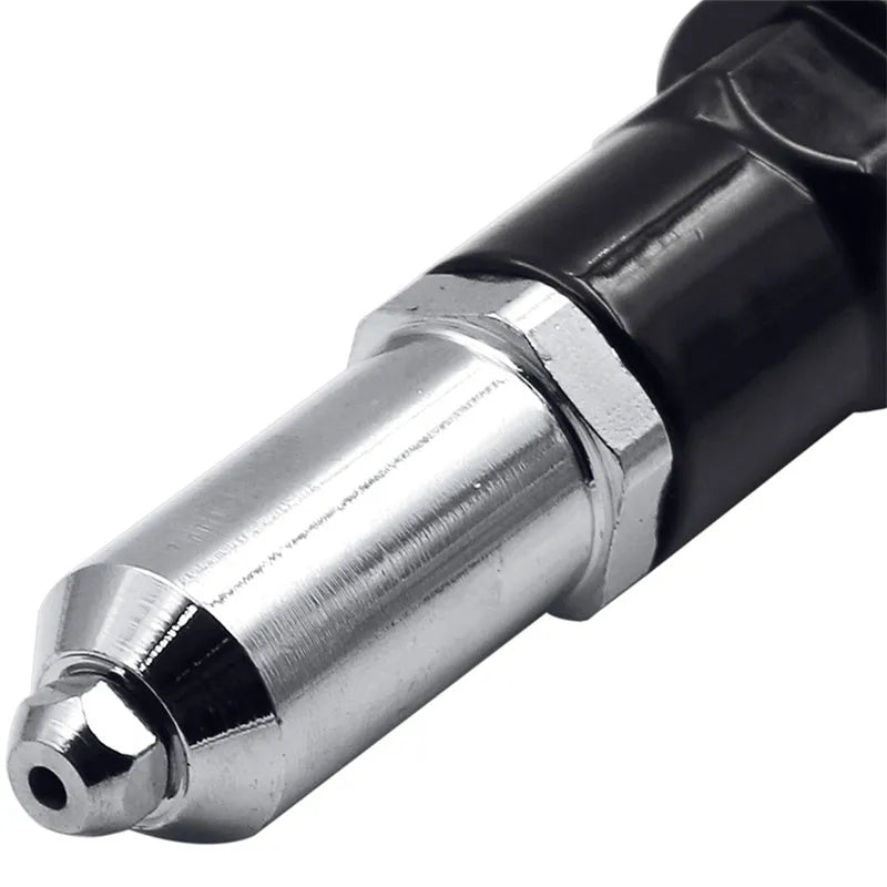 Black metal electric drill rivet gun tool with alloy steel forged head, 173mm length