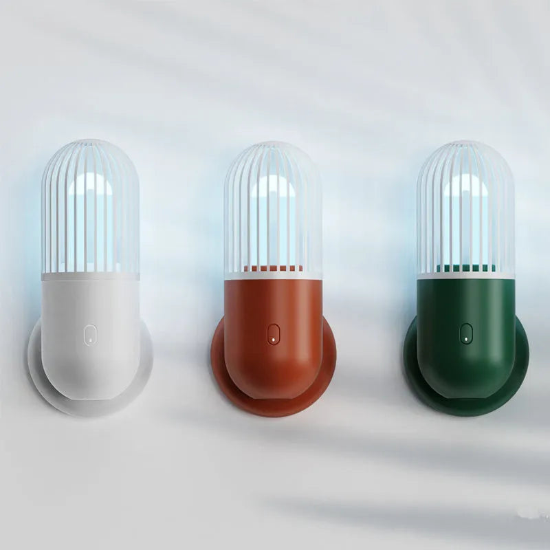 Portable capsule ultraviolet disinfection lamp in black finish showing compact design