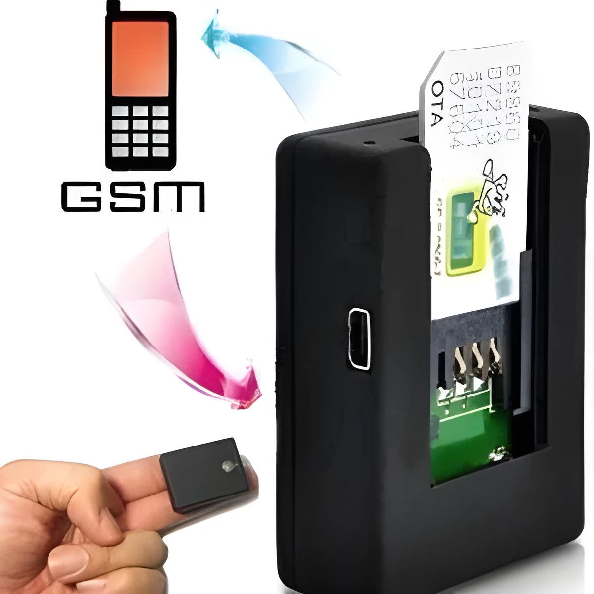 Black N9 mini type X009 GSM car alarm and positioner unit