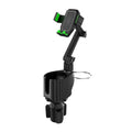 Green coloured car centre console drink holder and mobile phone rack made from ABS/PC plastic.