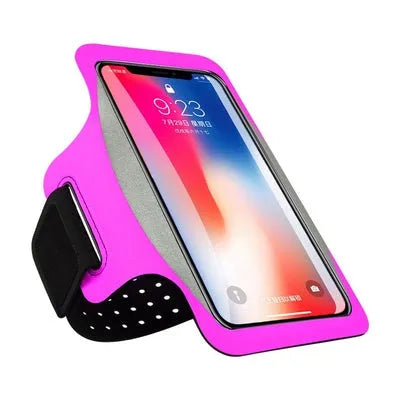 Running sport phone case armband for phones up to 6.8 inches, waterproof PVC, sweatproof, touch screen compatible, with card slot