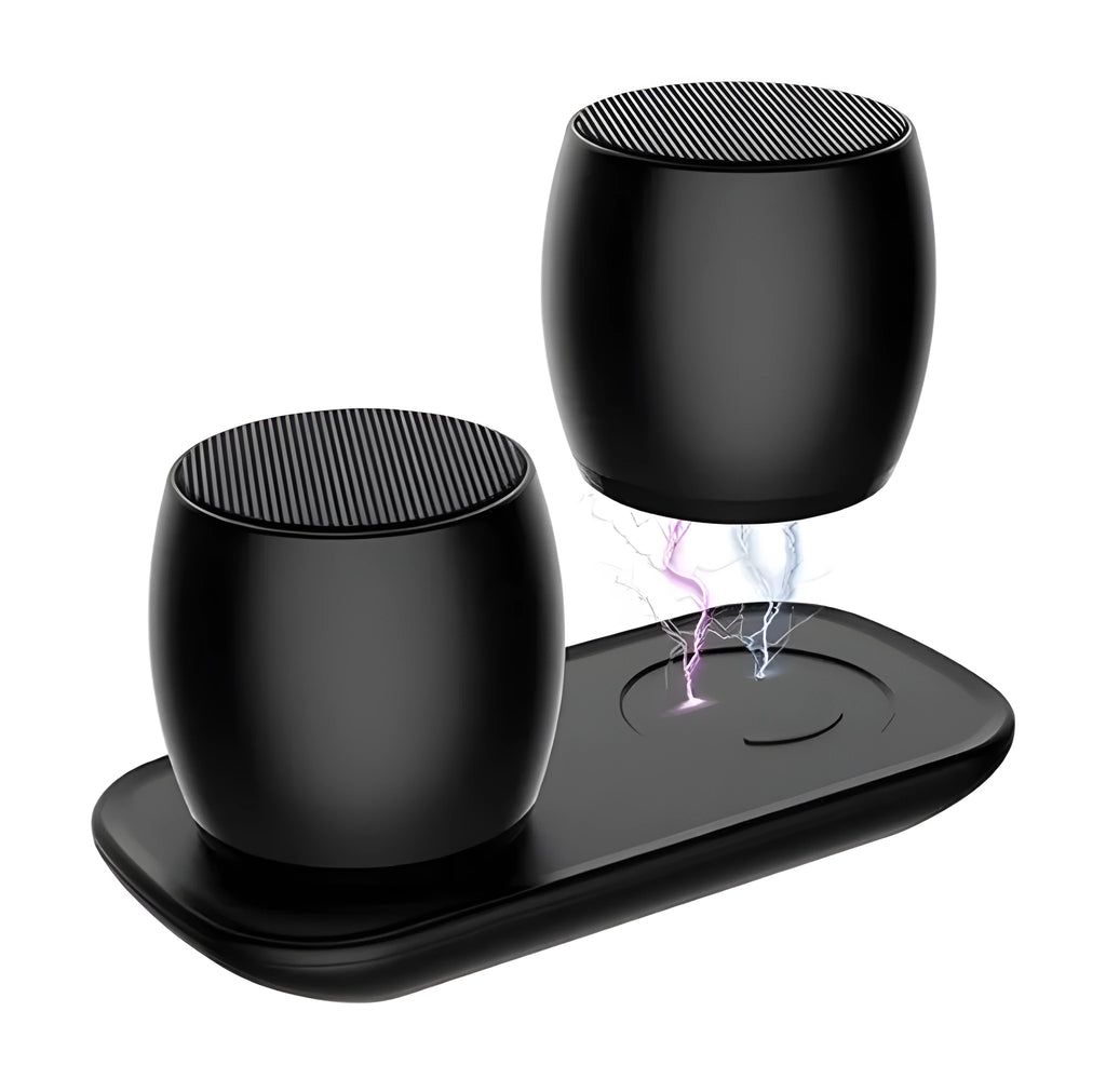Creative Bluetooth speaker pair Φ49.3*46mm with magnetic charging base, golden pink silver black
