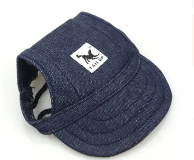 Oxford cotton dog sun hat in baseball cap style for small medium pets outdoor tourist use