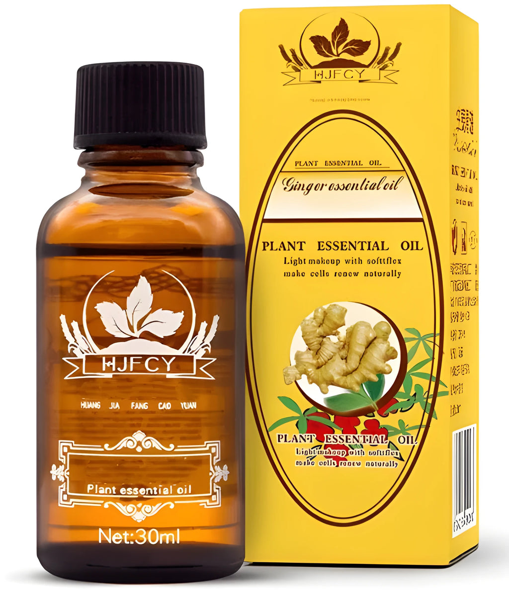 30ml ginger massage oil bottle with grape seed oil and ginger flower oil for body massage and skin care