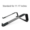 Aluminium alloy laptop stand for 11-17 inch laptops, basic 262x210x82mm size, silver finish